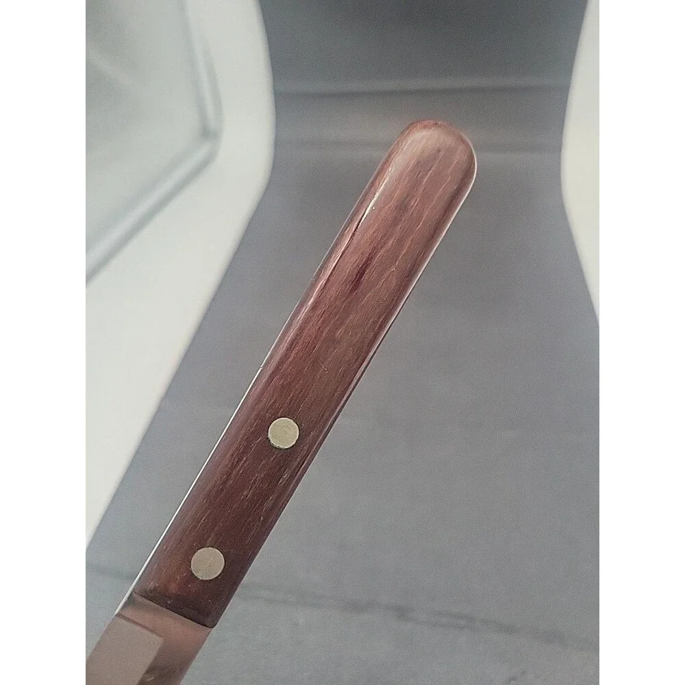 Vtg Imperial USA Wonda Edge Knife Stainless Cutlery Serrated Bread Wood Handle